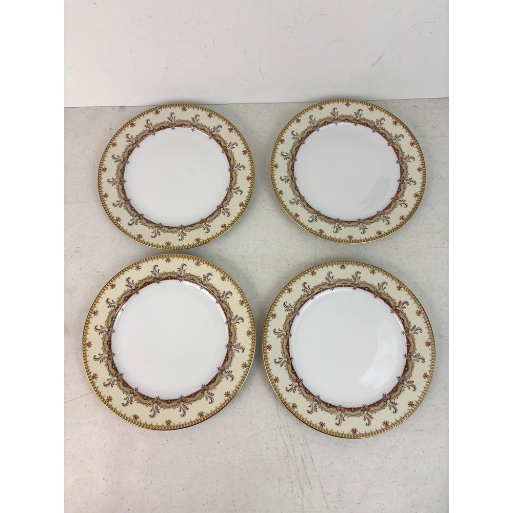 Vintage Meito China Japan 8" Salad Plates Gold Floral Ornate Set of 4